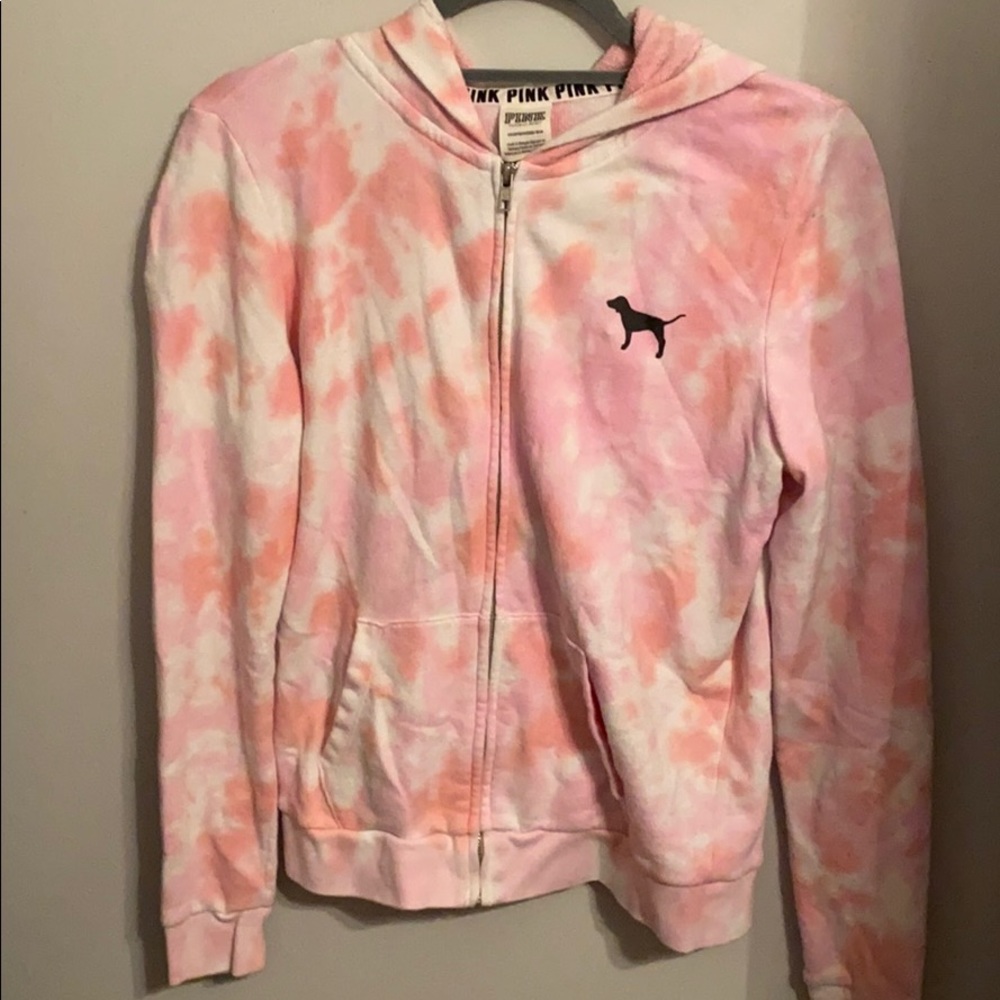 Tie dye zip up sweatshirt from PINK size xs